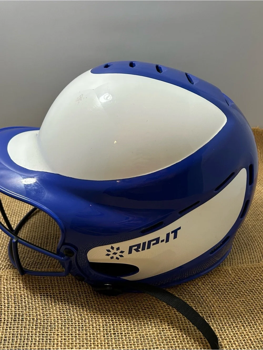 RIP-IT Softball Blue and White Batting Helmet S/M 6 6 7/8